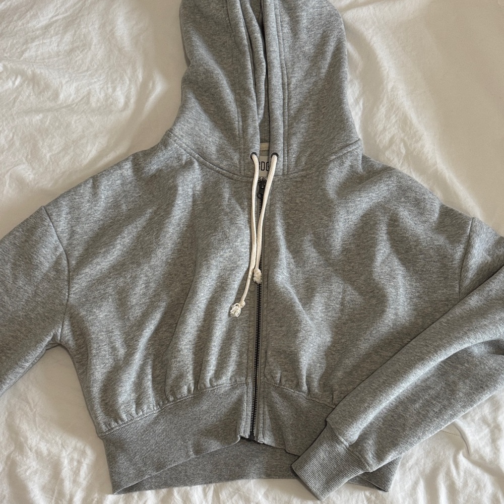 BDG Light Gray Zip-Up Hoodie